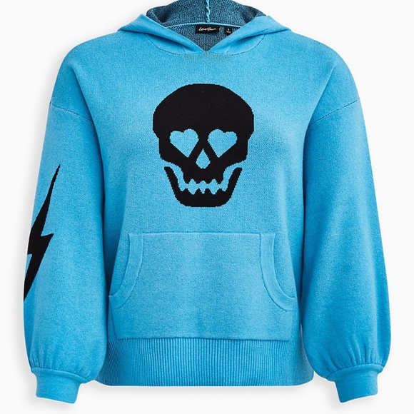 TORRID Luxe Crop Skull Hoodie - Picture 7 of 14